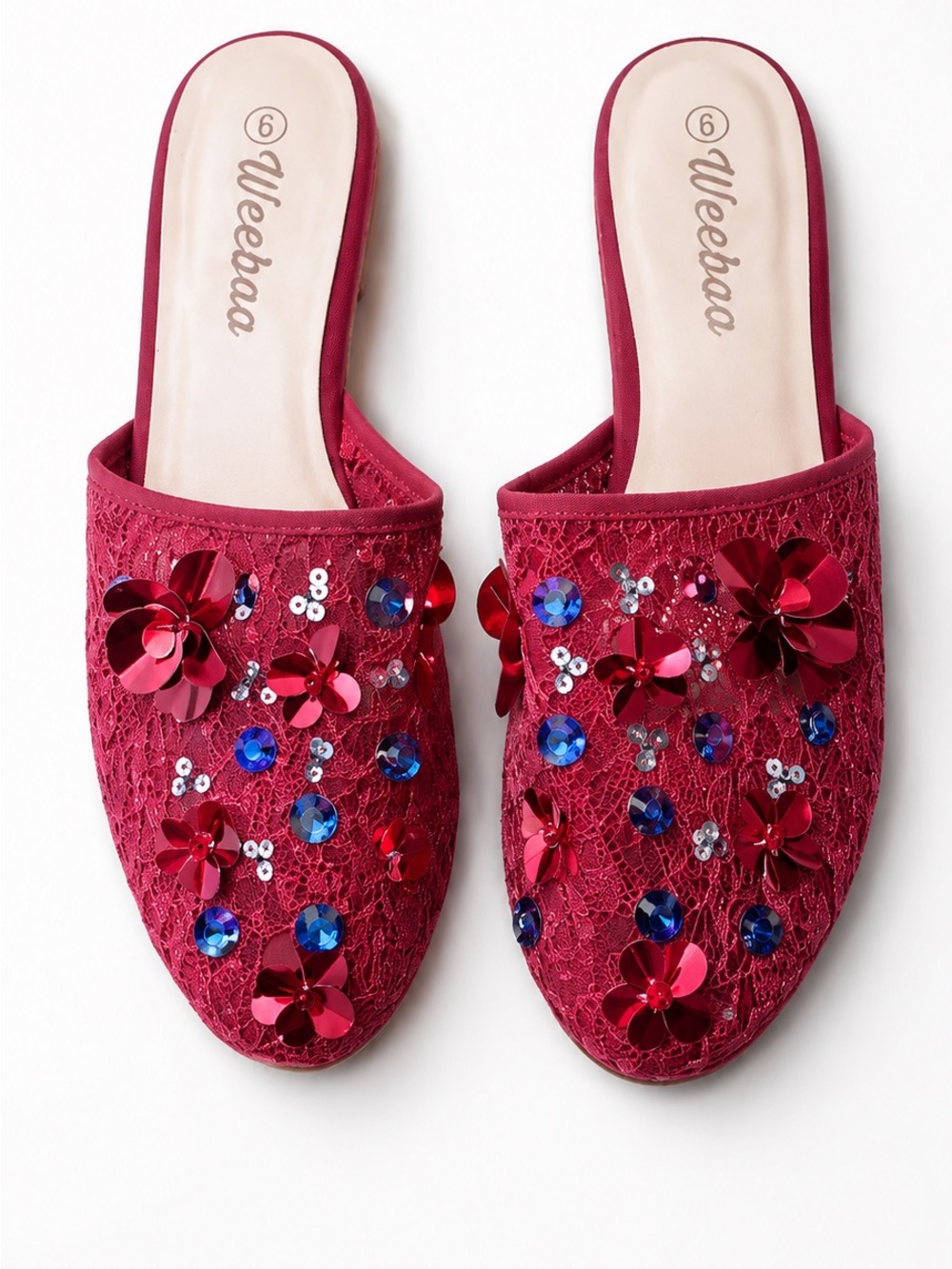 Weeboo Wine Lush Mesh Mule size 6